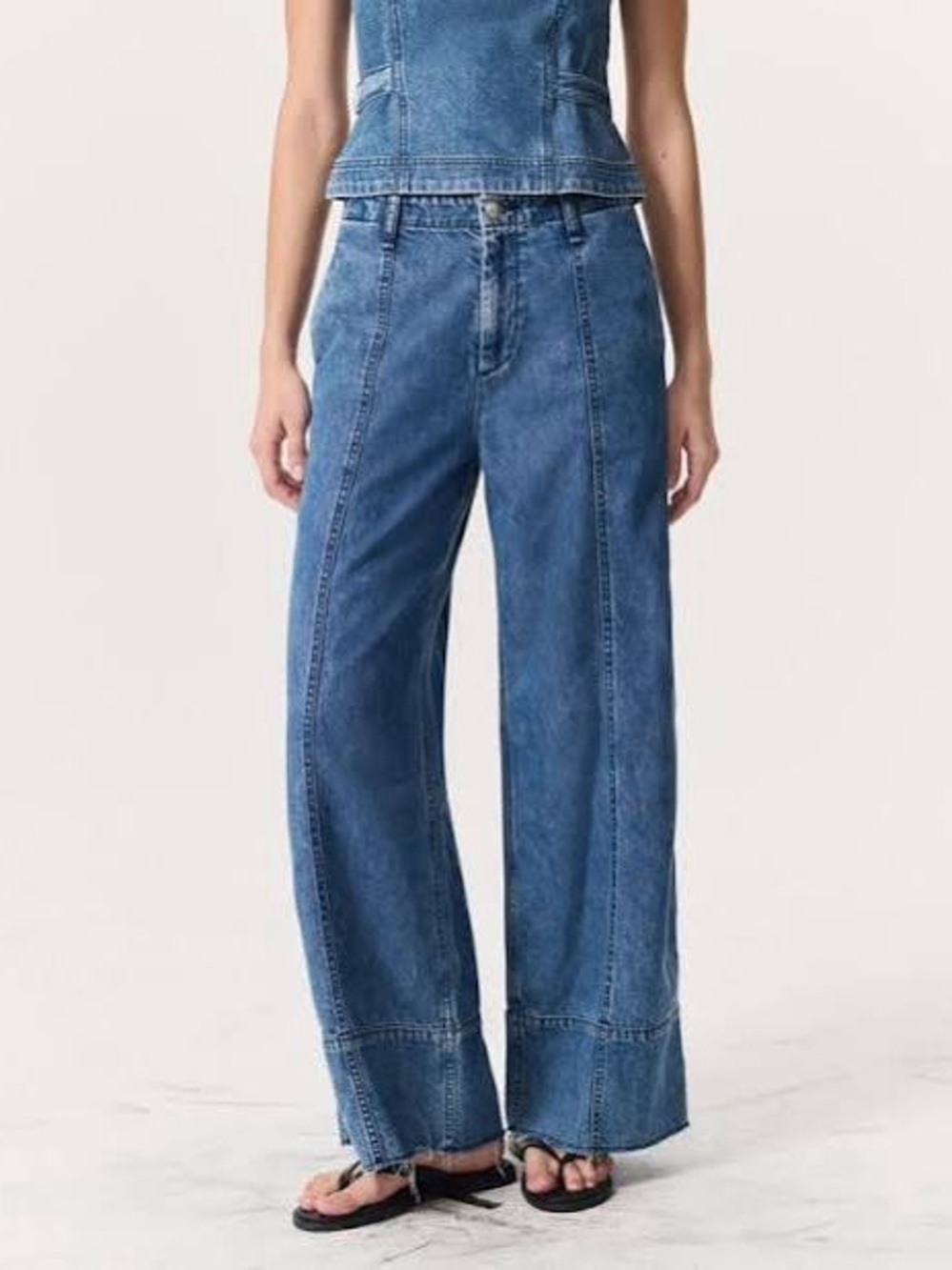 rag & bone Featherweight Arianna Ankle-Length Palazzo Jeans